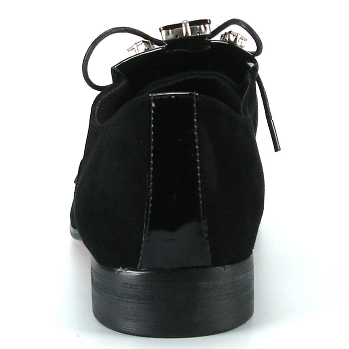 FI-7111 Black Patent over Back Suede Blue Stone Lace up