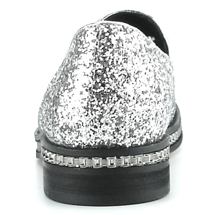 FI-7118 Silver Glitter Slip on Loafer Fiesso by Aurelio Garcia