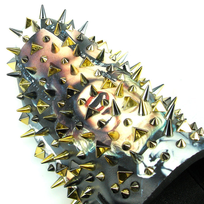 FI-7239-L Marilyn Print with Gold Spikes Slip on Fiesso by Aurelio Garcia