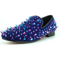 FI-7239-S Navy Suede With Multi Color Spikes Slip on Loafer Fiesso by Aurelio Garcia