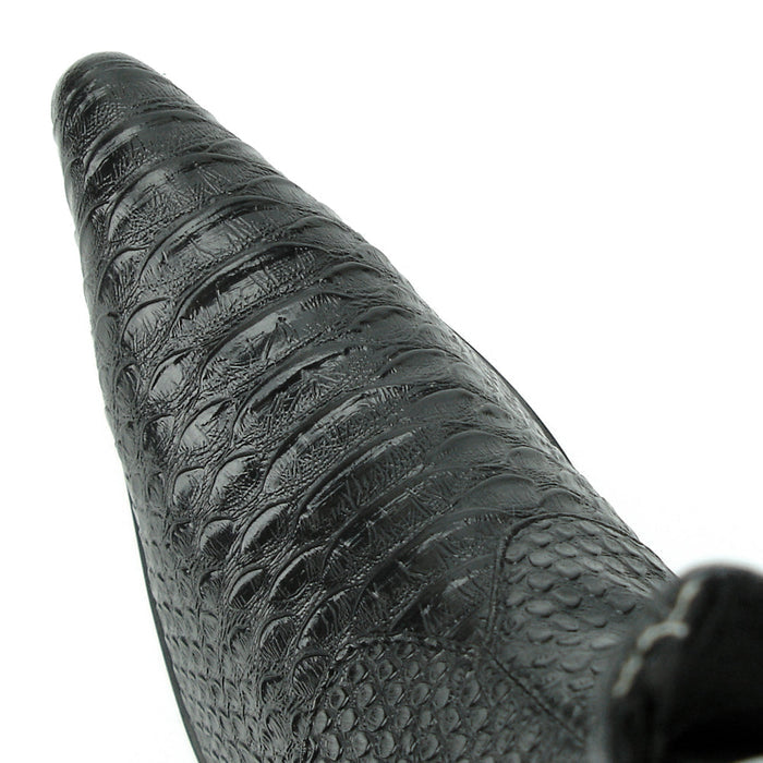 FI-7240 Black Snake Print Boot with side Zipper Fiesso by Aurelio Garcia