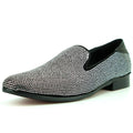 FI-7285-A Black Suede Silver Rhinestones with Slip on Loafer Fiesso by Aurelio Garcia