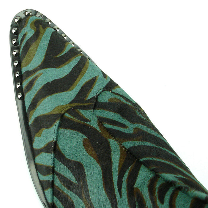 FI-7315 Black Green Pony Hair Zebra Boot Fiesso by Aurelio Garcia