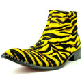 FI-7315 Black Yellow Pony Hair Zebra Boot Fiesso by Aurelio Garcia