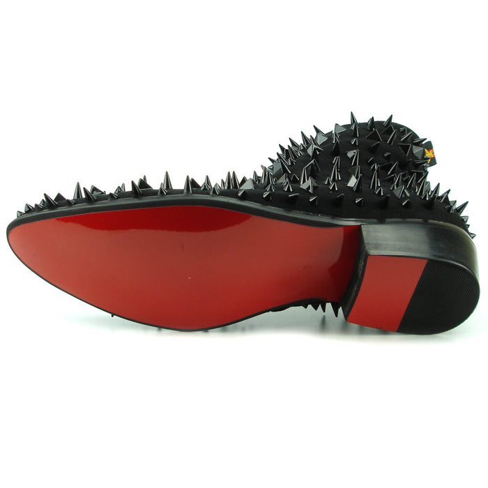 FI-7316-S Black Suede Black Spikes Boot Fiesso by Aurelio Garcia