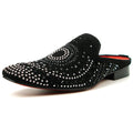 FI-7420 Black Suede Black Silver Rhinestones Fiesso by Aurelio Garcia Sandals