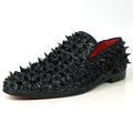 FI-7517 Black Glitter Black  Spikes Slip on Loafer Fiesso by Aurelio Garcia