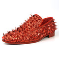 FI-7517 Red Glitter Red Spikes Slip on Loafer Fiesso by Aurelio Garcia