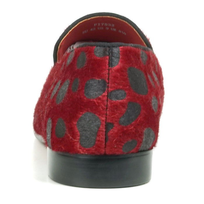 FI-7532 Red Black Leopard Pony Hair Slip on Loafer Fiesso by Aurelio Garcia