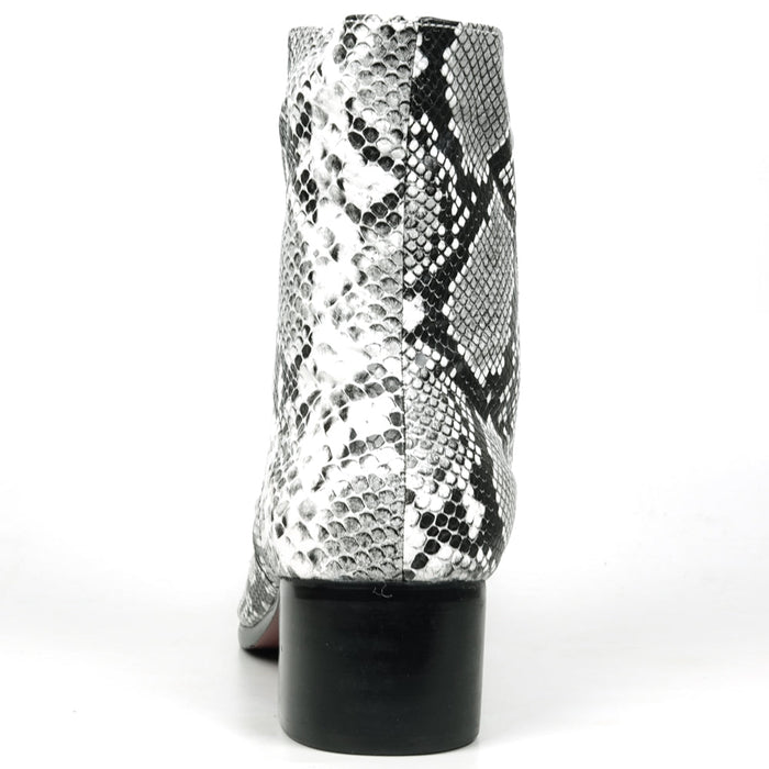 FI-7540 Black & White Sneake Print Boot Fiesso by Aurelio Garcia