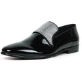 FI-7549 Black Patent Rhinestones Slip on Loafer Fiesso by Aurelio Garcia