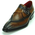 FI-8712 Genuine Coffee Leather Side Buckle Monk Strap Fiesso by Aurelio
