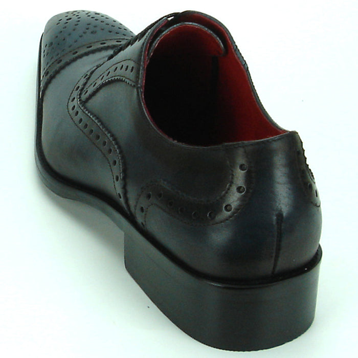 FI-8713 Black Leather Cap Toe Lace up Encore by Fiesso