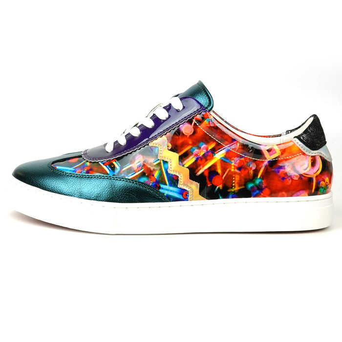 Fiesso Multicolor Leather Lace up Low Cut Sneaker