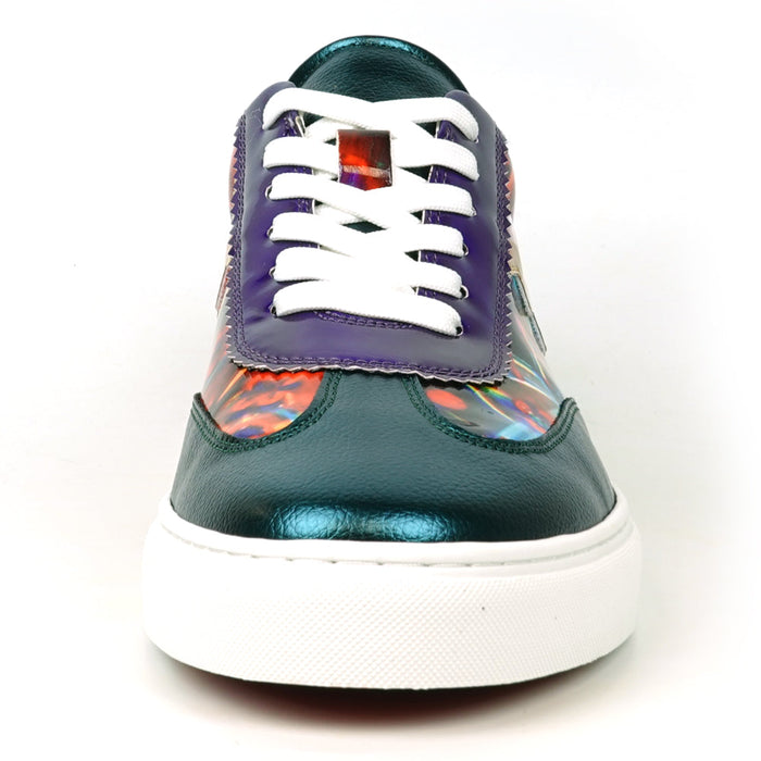 Fiesso Multicolor Leather Lace up Low Cut Sneaker