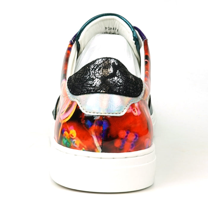 Fiesso Multicolor Leather Lace up Low Cut Sneaker
