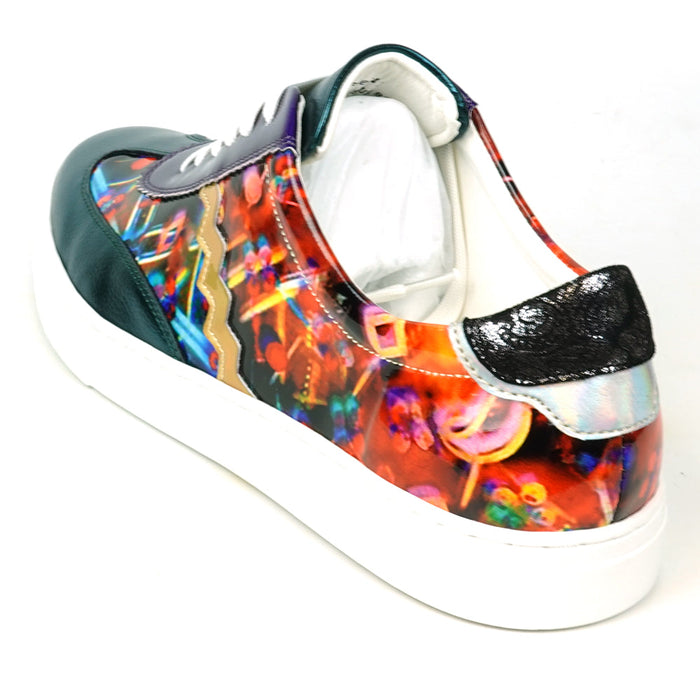 Fiesso Multicolor Leather Lace up Low Cut Sneaker