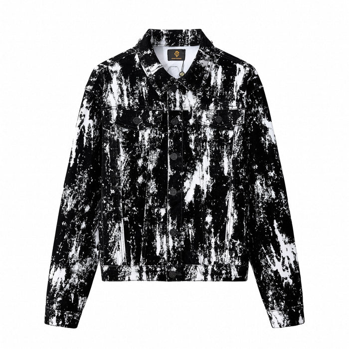 Flocked Eclipse Denim Jkt – Century Penthouse BLACK