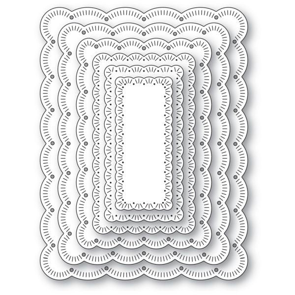 Fringed Scalloped Frame Set  - Dies