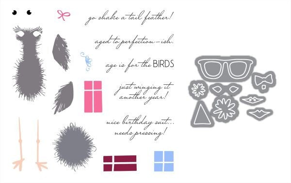 Fuzzy Wuzzies Birthday Suit Add-On - Stamps & Dies