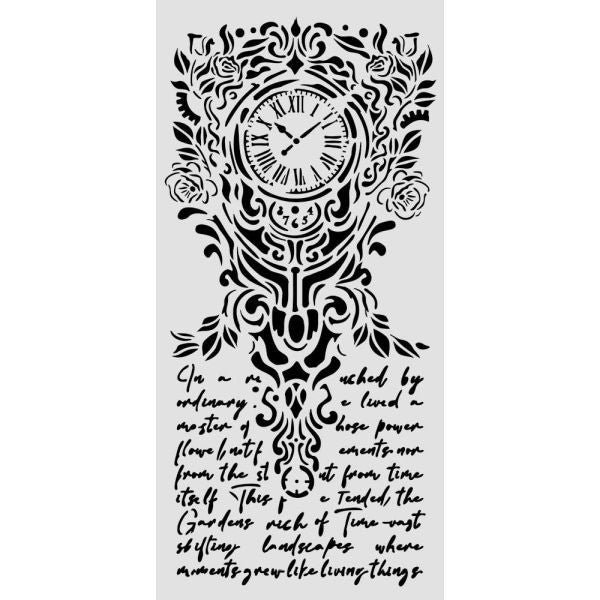 Gardens of Time - Stencil - Clock and Writing