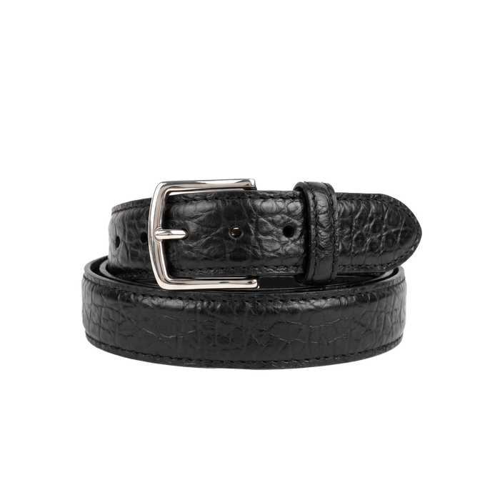 Gingerich Black Bison Leather Belt
