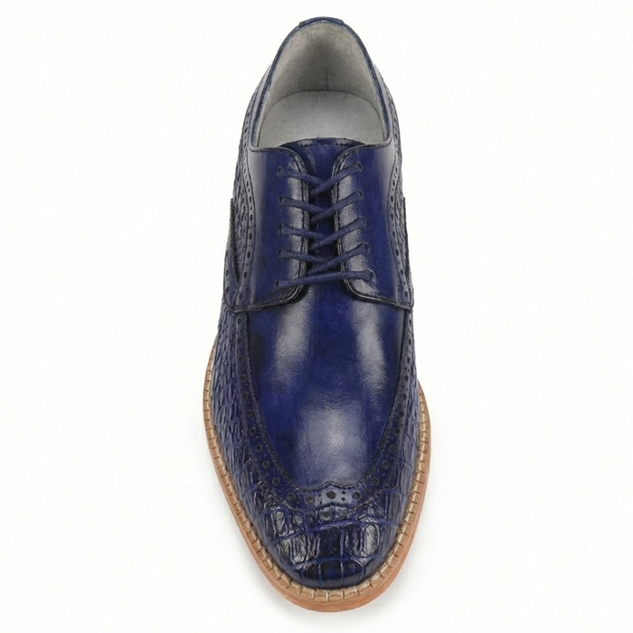 Giovanni Cobalt Embossed Alligator Leather Dress Shoes