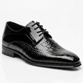Giovanni Mason Black Embossed Crocodile Dress Shoes