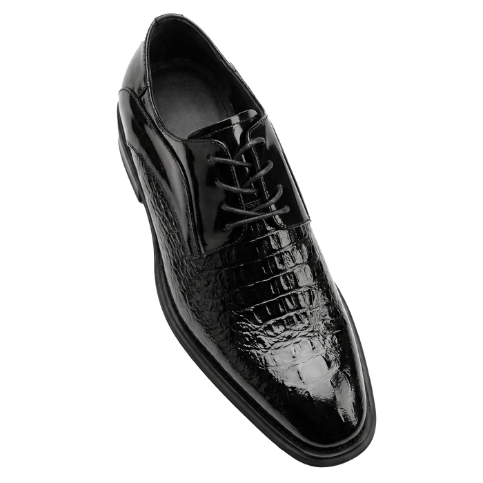 Giovanni Mason Black Embossed Crocodile Dress Shoes