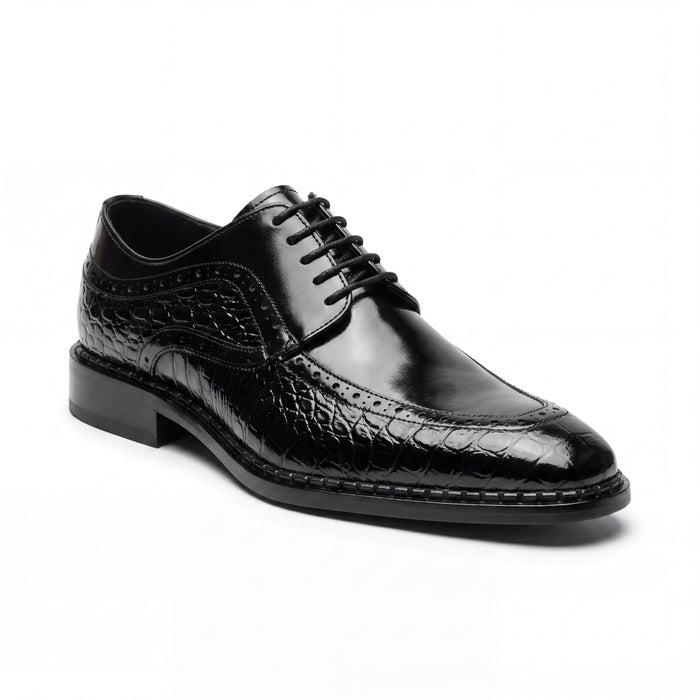 Giovanni Terence Black Embossed Crocodile Dress Shoes