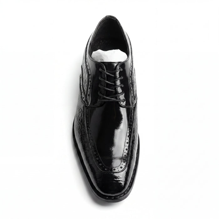 Giovanni Terence Black Embossed Crocodile Dress Shoes