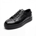 Giovanni Timo Black Embossed Crocodile Sneakers