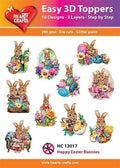 Happy Easter Bunnies - Easy 3D Toppers
