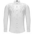 Heavenly Wings Button-Up Shirt WHITE/SILVER - Dudes Boutique