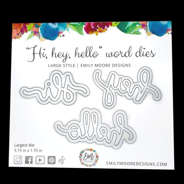 Hi, Hey, Hello Word Dies - Large Size