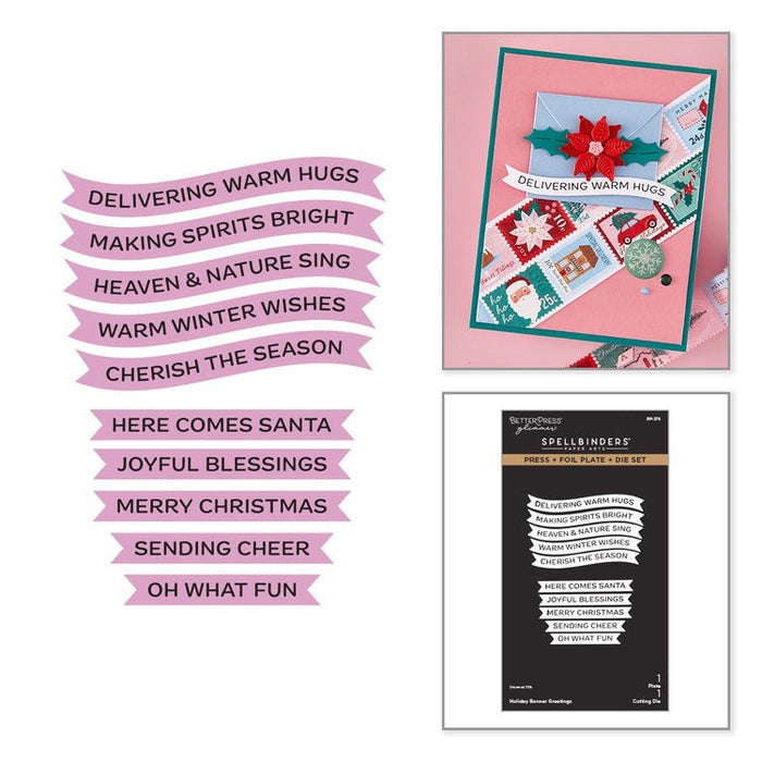 Holiday Banner Greetins - Press & Foil & Die Set