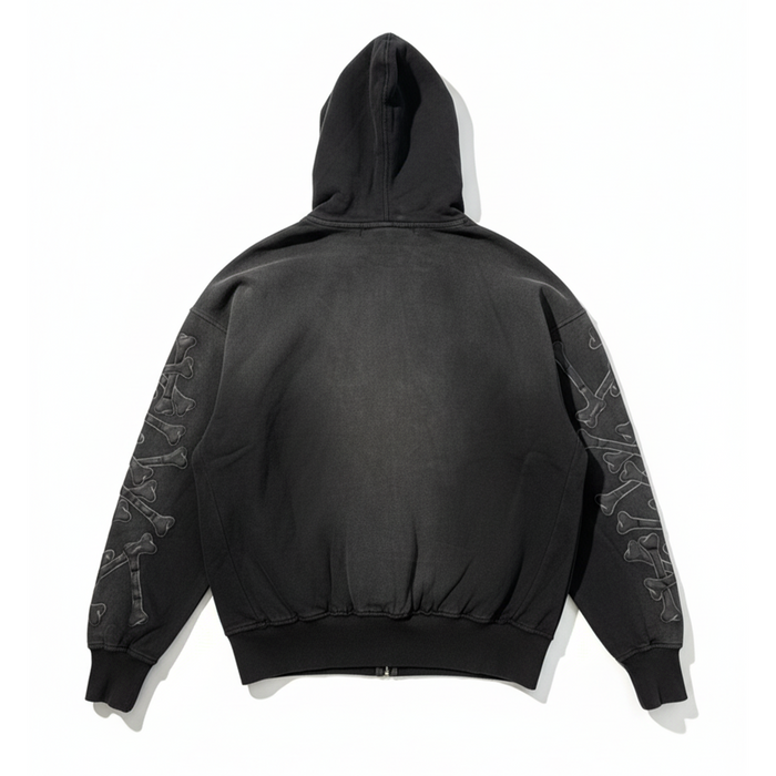 Hudson Black Colere Bones Studded Full Zip-Up Hoodie