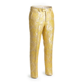 Inserch Gold Floral Jacquard Dress Pants