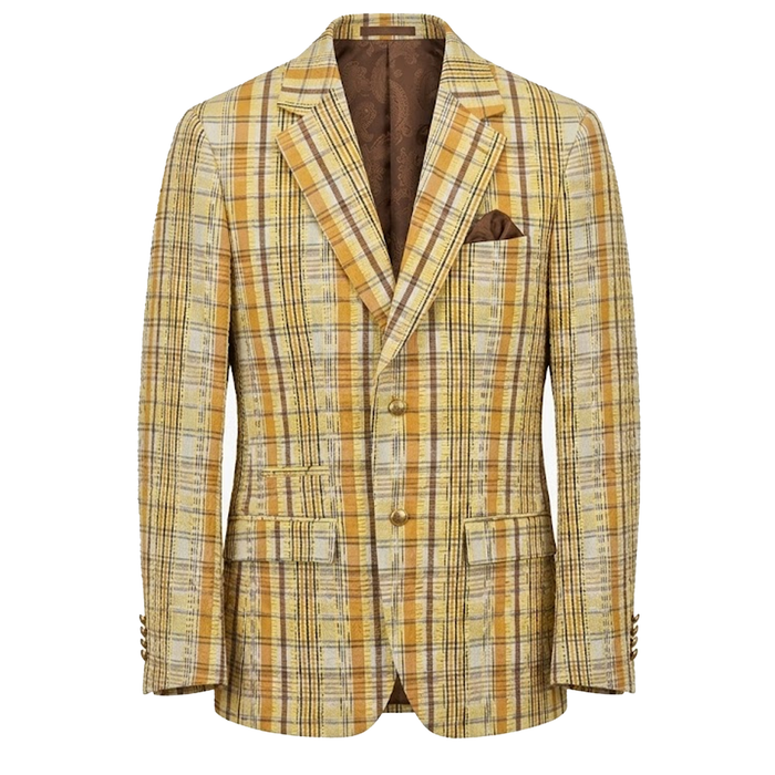Inserch Seersucker Plaid Summer Blazer