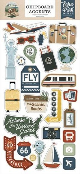 It's Time to Travel - Chipboard Accents