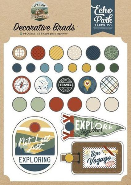 It's Time to Travel - Decorative Brads