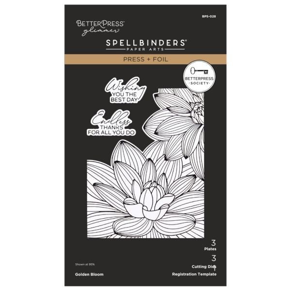 January 2026 BetterPress Society - Golden Bloom Press Plate & Die Set