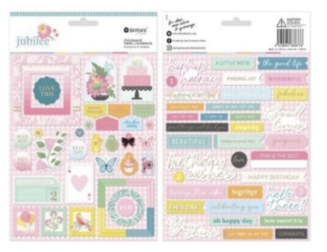 Jubilee - Chipboard Stickers