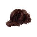 Kashani Brown Diamond Cut Fox Fur Baseball Hat