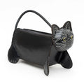 Kashani Mini Handcrafted Black Leather Cat Bag