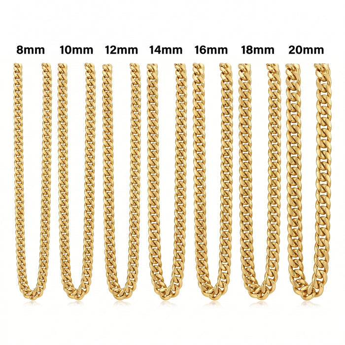 Kashani Solid Gold Plated 14k Cuban Chain