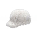Kashani White Diamond Cut Fox Fur Baseball Hat