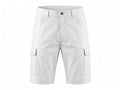 Kashani White Lambskin Leather Cargo Shorts