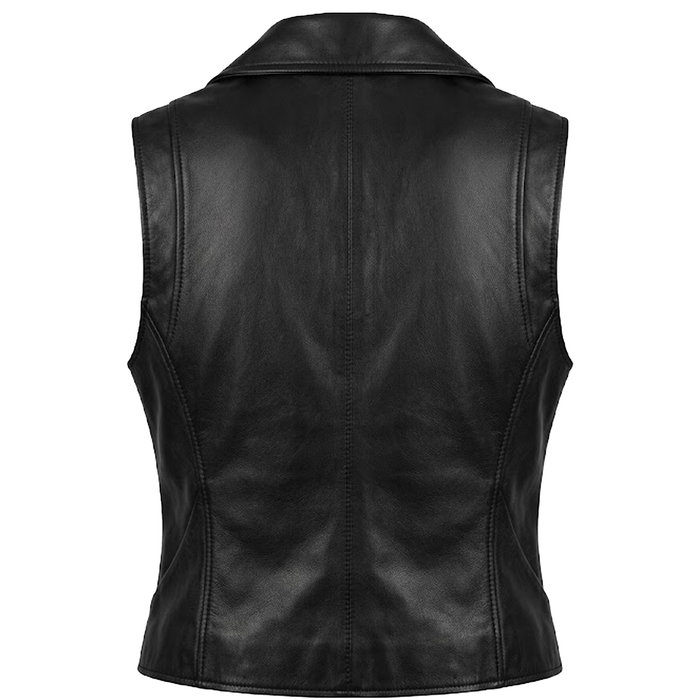 Kashani Women's Black Lambskin Leather Vest