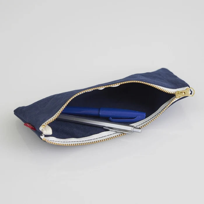 Kurashiki Hampu Canvas Pencil Case - Black -, Japanese canvas pen case